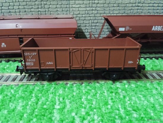 Полувагон грузовой  2-х осный (кор) "KleinBahn" Австрия б/у 1/87 HO