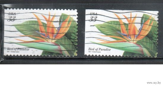 США-1999 (Мих.3117 BD+BE) , гаш., Флора, Цветы , 2 зубцовки(2)