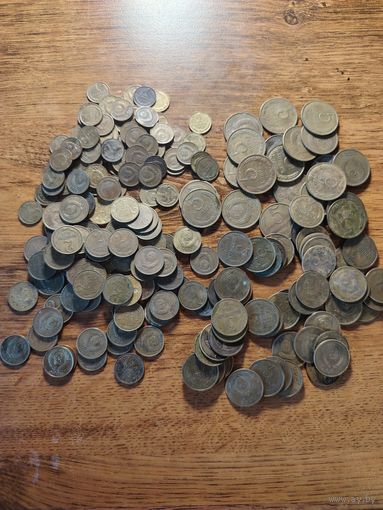 220 монет 1 2 3 5 копеек1961 1991г