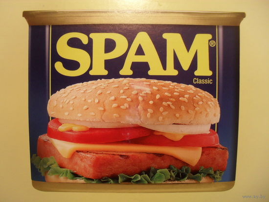 ОТКРЫТКА ПРОШЕДШАЯ ПОЧТУ. США.SPAM. ОТКРЫТКА ИЗ МУЗЕЯ СПАМА.
