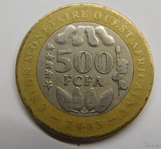 Западная Африка 500 франков 2003 г