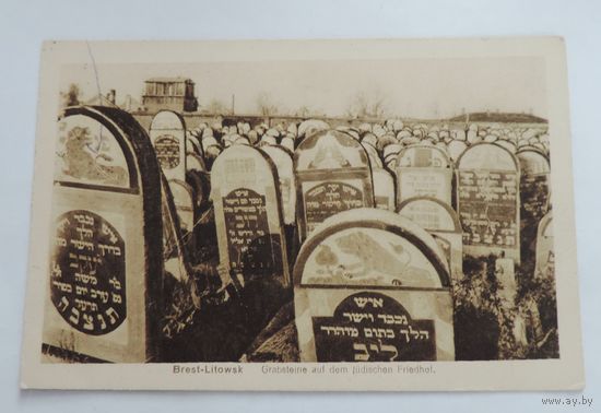 Открытка город  "Брест - Литовск" 1916г. "Еврейское кладбище".