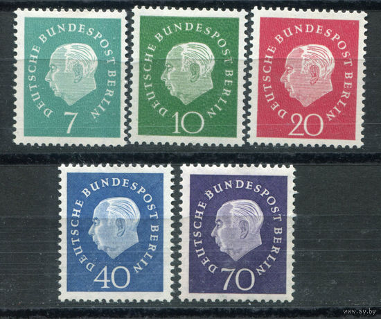 Берлин - 1959г. - Стандарты. Президент Теодор Хойс - полная серия, MNH [Mi 182-186] - 5 марок