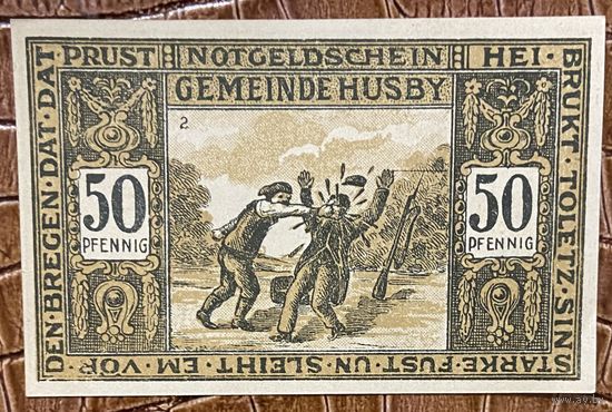 Нотгельд 50 пфеннигов 1921 год. Хусби. Веймарская республика