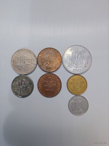 Монета США Украина Болгария ФРГ