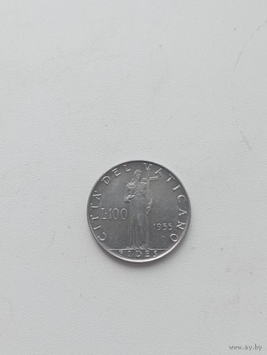 ВАТИКАН 100 лир 1955 год