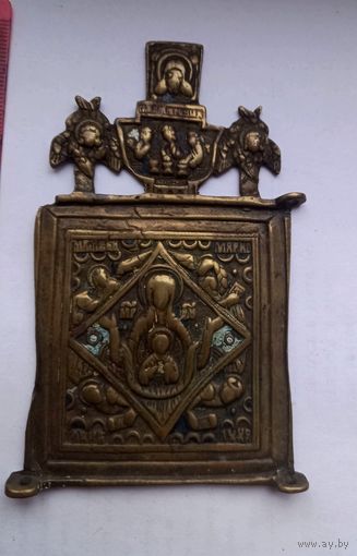 Старинная Икона.Створка от складня 10,5х6,5 см