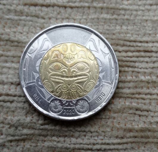 Werty71 Канада 2 доллара 2020 г 100 лет со дня рождения Билла Рида