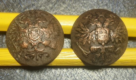 Пуговицы РИА  орлянки, парные.