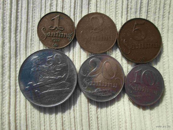 6 монет Латвии