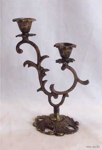 Подсвечник на две свечи Бронза 02