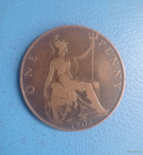 Великобритания 1 пенни 1905 год король Эдуард VII