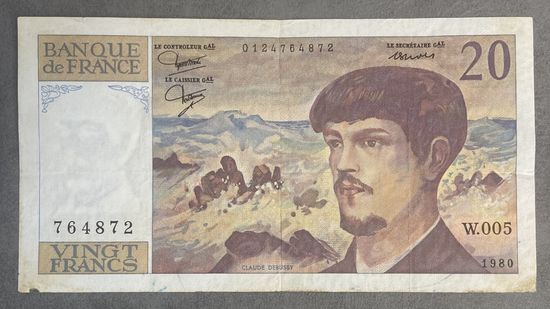 Банкнота Франции 20 франков 1980 год