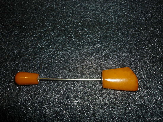 Янтарная Шляпная Булавка Брошь Старая Германия 20-ые гг. Оригинал Клеймо