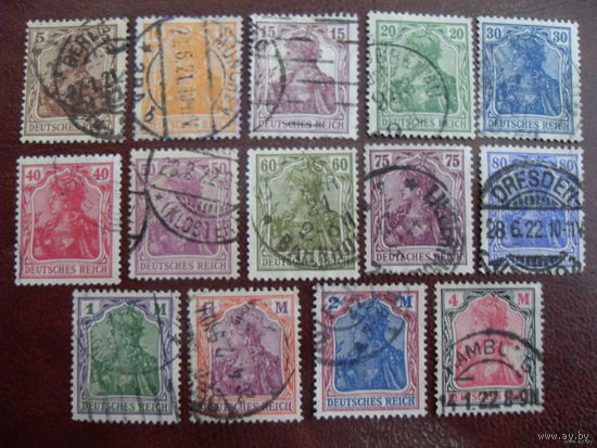 DR Mi.140-153 Рейх. 1920 / 1921 (Mi.-35 euro) полная серия см.описание