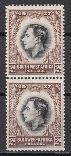 207.BrK. Великобритания. Колонии.  Юго- Западная Африка. Георг VI. Стандарт. 1937 г. 2x2P. Mi.##188/189. MNH.