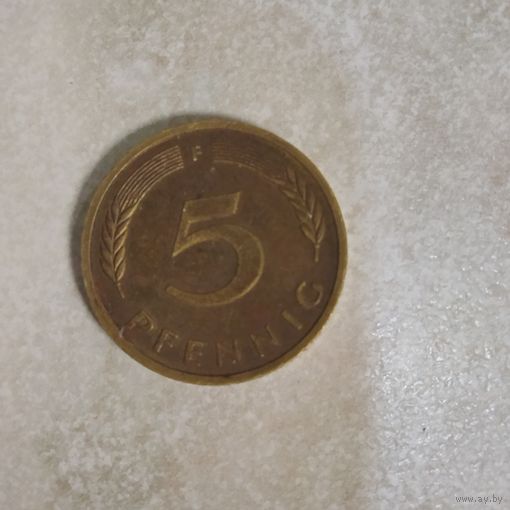 5 пфеннигов 1980 F Германия ФРГ