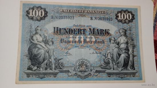 Германия Бавария 100 марок 1900