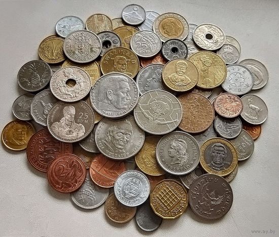 БЕЗ ПОВТОРОВ !!! 100 МОНЕТ МИРА С СЕРЕБРОМ СОСТОЯНИЕМ XF - UNC
