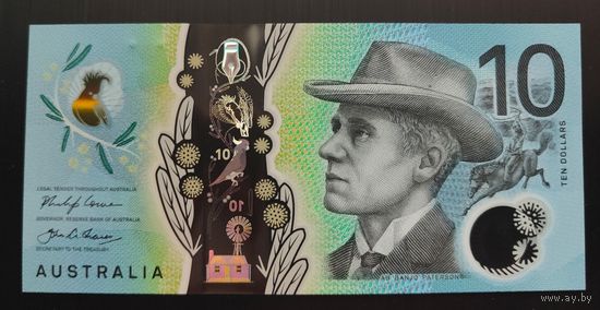 Австралия, 10 долларов 2017 г., P-63 (полимер, номинация IBNS 2017), UNC