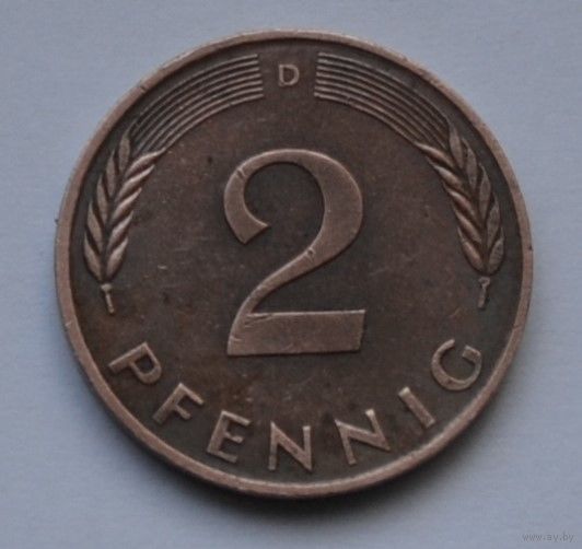 Германия- ФРГ, 2 пфеннига 1990 г.D