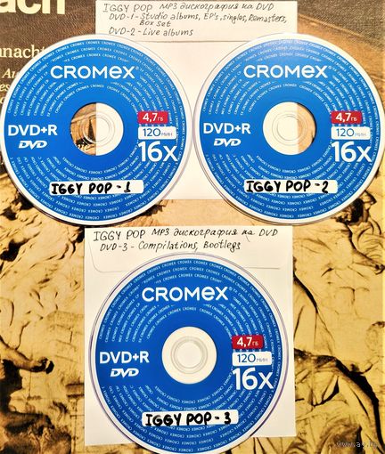 DVD MP3 дискография IGGY POP (Punk,Garage Rock,Glam-Rock, Art Rock, New Wave, Post-Punk) - 3 DVD
