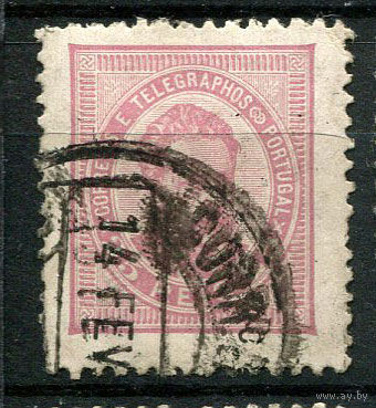 Португалия - 1882/1884 - Король Луиш I  25R - [Mi.63b] - 1 марка. Гашеная.  (Лот 18Jw)-T9P1