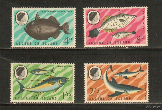 Вознесения Остров(Аскенсион)-1968(Мих.118-121) , **   ,  Морская  Фауна ,Рыбы(полная серия)