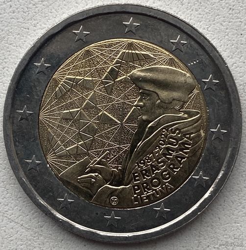 Литва 2 евро 2022 г. 35 лет программы Эразмус (Erasmus)