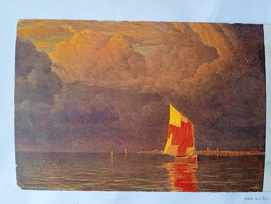 1918-25. Шульце. Морской вид. Изд. Ленполиграф