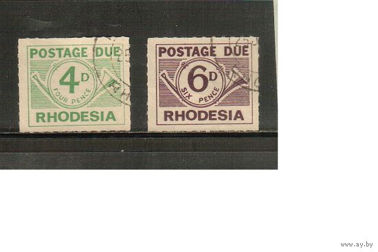 Родезия-1965,(Мих.3-4) гаш. ,  Английские Колонии, Служебные марки