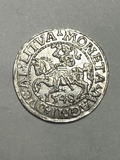 Полугрош 1548. Вильно. Штемпельный блеск. Коллекционное состояние.