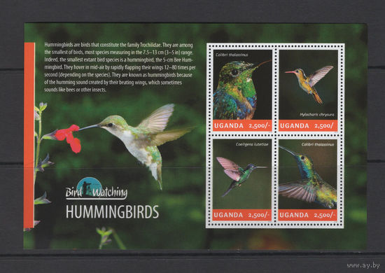 Уганда 2014** Птицы Колибри