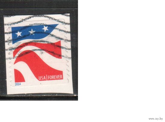 США-2014 (Мих.5083) , гаш.  ,Стандарт, Флаг, вырезка
