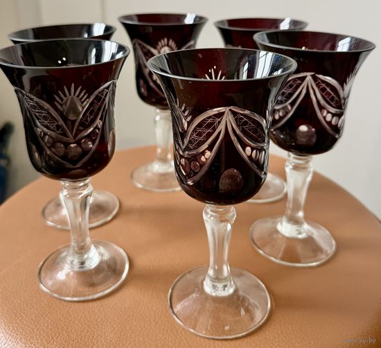 Набор из 6 хрустальных марганцевых бокалов для вина