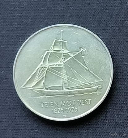 Норвегия 5 крон, 1975 150 лет иммиграции в Америку  1-12-21