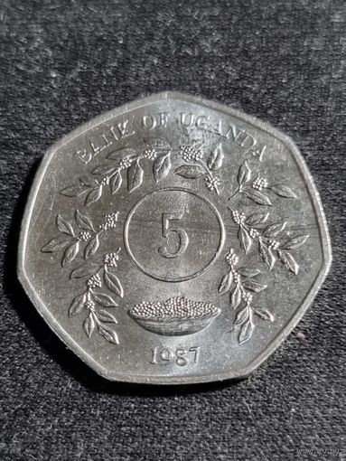 Уганда 5 шиллингов 1987 Unc