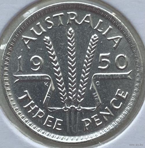 Австралия 3 пенса 1950 г. В холдере