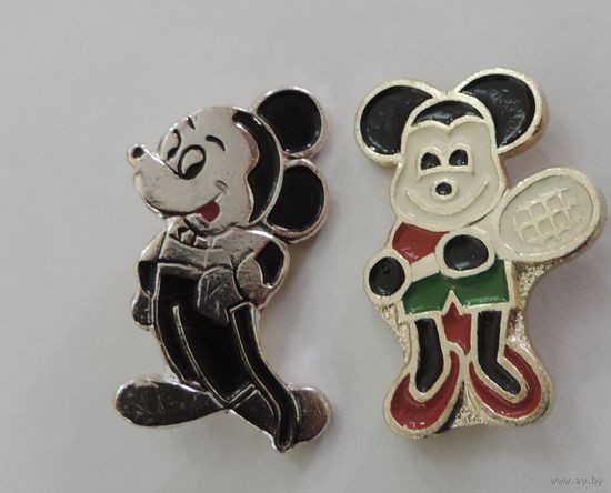 Значки "Микки Маус" - 2 шт. Алюминий.
