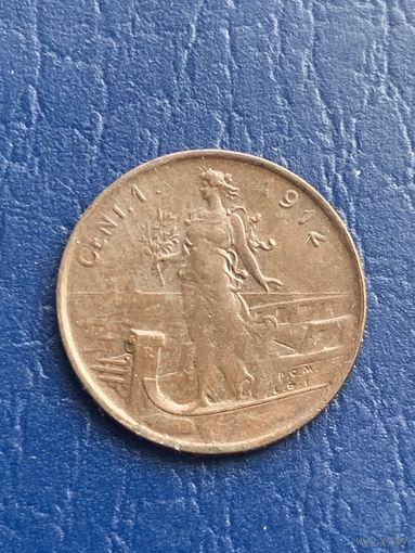 Италия 1 чентезимо 1912 г