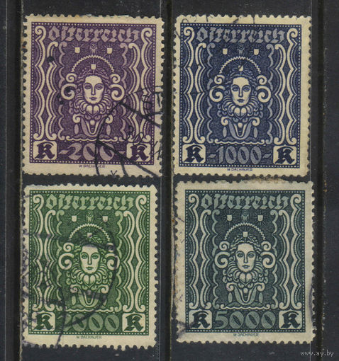 Австрия Респ 1922 Женское лицо Стандарт #402А,404А,405А,407А