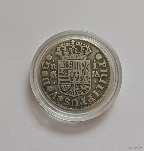 1 реал 1742 года. 917пр., Испания.