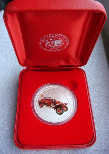 1 доллар 2006. Острова Кука. Автомобиль. Пожарная машина Ford 1923 Carford Type 15 Pumper. МЧС Пожарник. Серебро 999 редкая