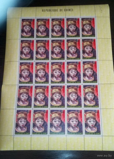 1965 Гвинея Искусство Культура Этнос Маски лист  MNH