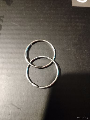 Серьги колечки серебряные