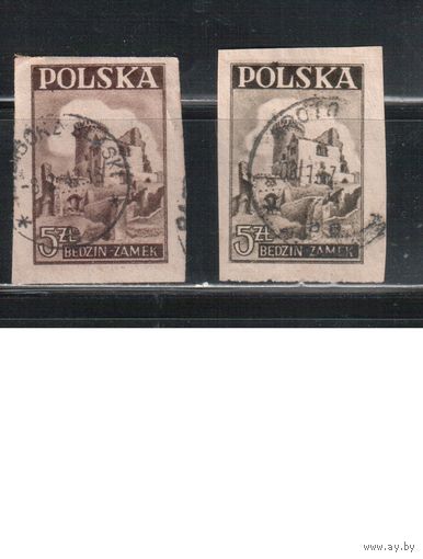 Польша-1946,(Мих.441 а+в) гаш.  ,  Стандарт, Замок(2)
