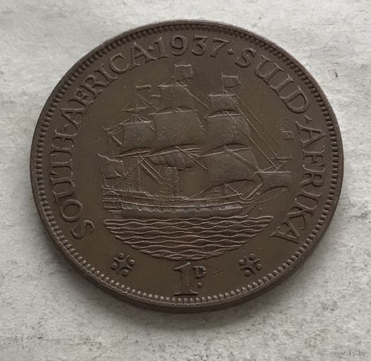 ЮАР 1 пенни 1937 Георг VI - нечастый год