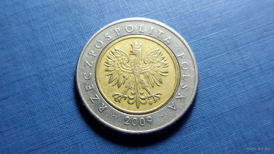 5 злотых 2009. Польша.