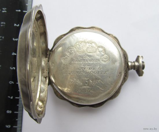 Все лоты с рубля.Корпус от часов Kramer & Moser,серебро,84 пр.,Швейцария,19 век.