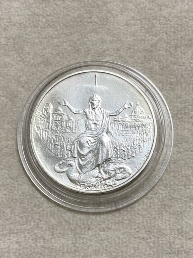 500 лир 1983 год. Необычный Святой год. Серебро/835 пр. Ватикан. Редкая!